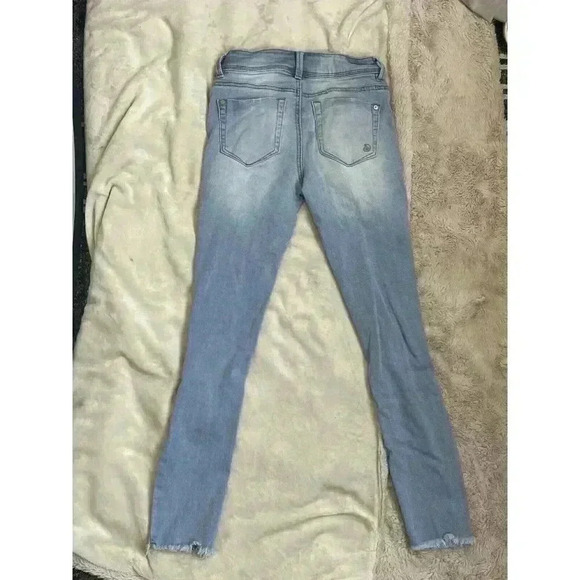Juniors Indigo rein Size 0 Light Distressed Skinny Ankle Jeans Stretch Fit High - Picture 7 of 7